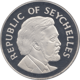 1977 SILVER PROOF TWENTY FIVE RUPEES SEYCHELLES - SILVER WORLD COINS - Cambridgeshire Coins