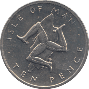 1977 TEN PENCE ISLE OF MAN ( BU ) - 10p BU - Cambridgeshire Coins