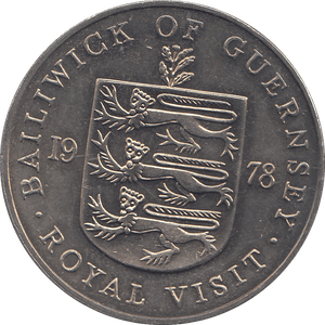 1978 25P GUERNSEY ROYAL VISIT ( BU ) - WORLD COINS - Cambridgeshire Coins