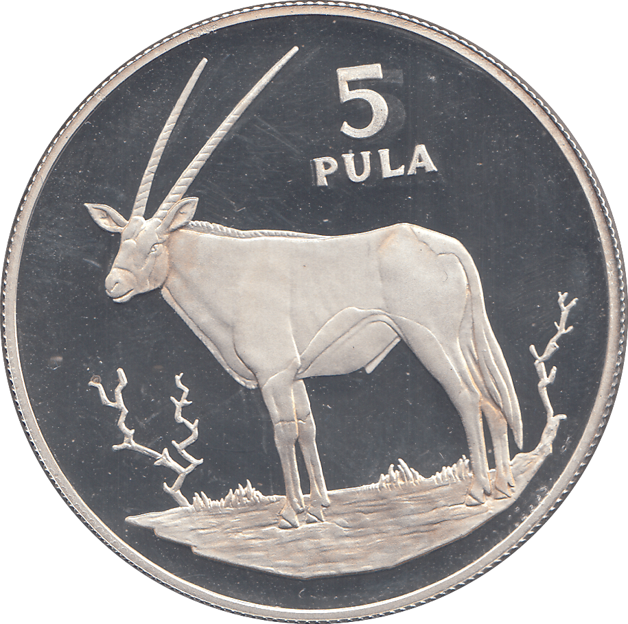 1978 BOTSWANA 5 PULA SILVER PROOF - WORLD COINS - Cambridgeshire Coins