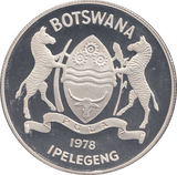 1978 BOTSWANA 5 PULA SILVER PROOF - WORLD COINS - Cambridgeshire Coins