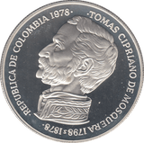 1978 COLOMBIA 500 PESOS SILVER PROOF - WORLD COINS - Cambridgeshire Coins
