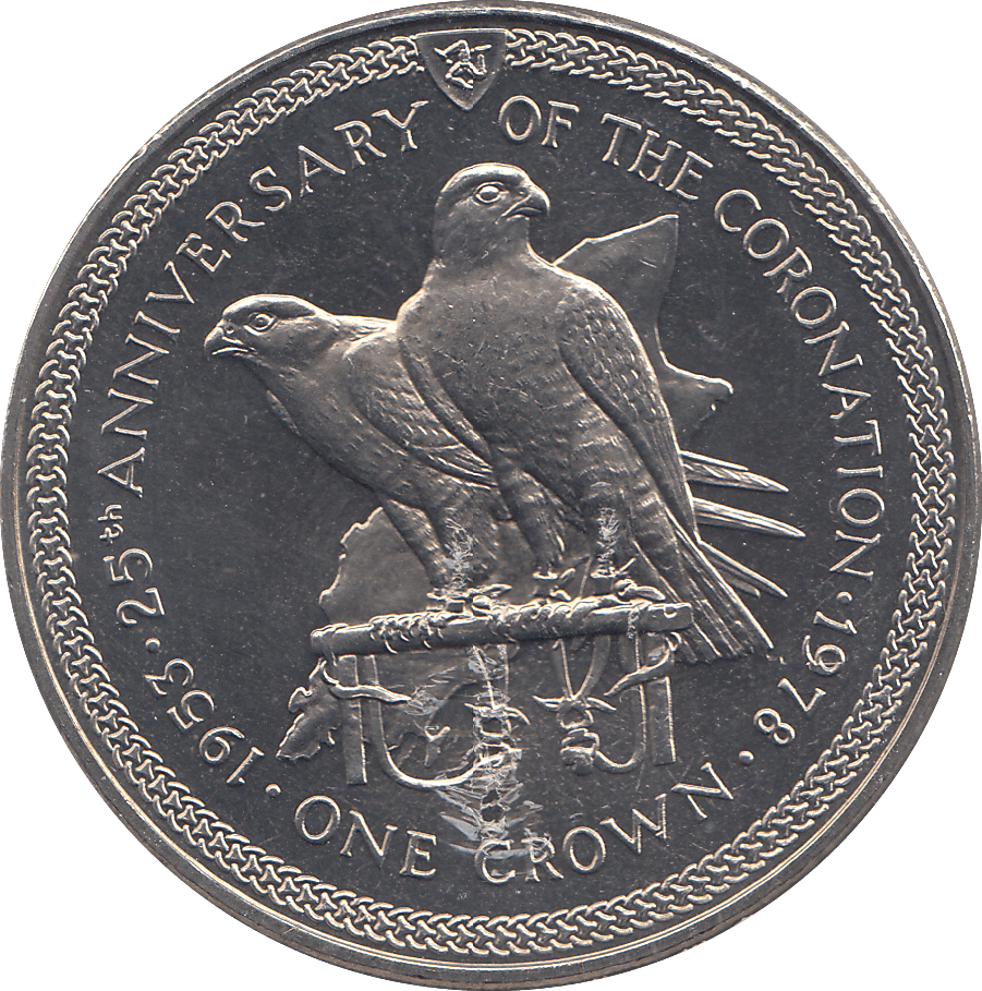 1978 ONE CROWN 25TH ANNIVERSARY OF THE CORONATION - WORLD COINS - Cambridgeshire Coins