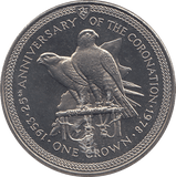 1978 ONE CROWN 25TH ANNIVERSARY OF THE CORONATION - WORLD COINS - Cambridgeshire Coins