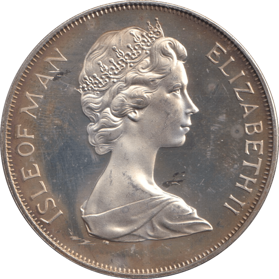 1978 ONE CROWN ISLE OF MAN 25TH ANNIVERSARY OF THE CORONATION - SILVER WORLD COINS - Cambridgeshire Coins