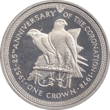 1978 ONE CROWN ISLE OF MAN 25TH ANNIVERSARY OF THE CORONATION - SILVER WORLD COINS - Cambridgeshire Coins