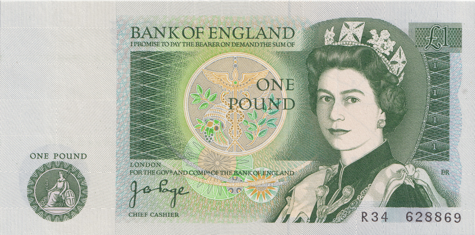 1978 ONE POUND BANKNOTE PAGE ( UNC ) REF £1-60 - £1 BANKNOTE - Cambridgeshire Coins