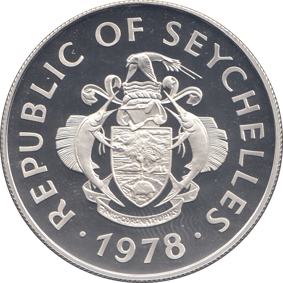 1978 REPUBLIC OF SEYCHELLES 50 RUPEES SILVER PROOF - WORLD COINS - Cambridgeshire Coins