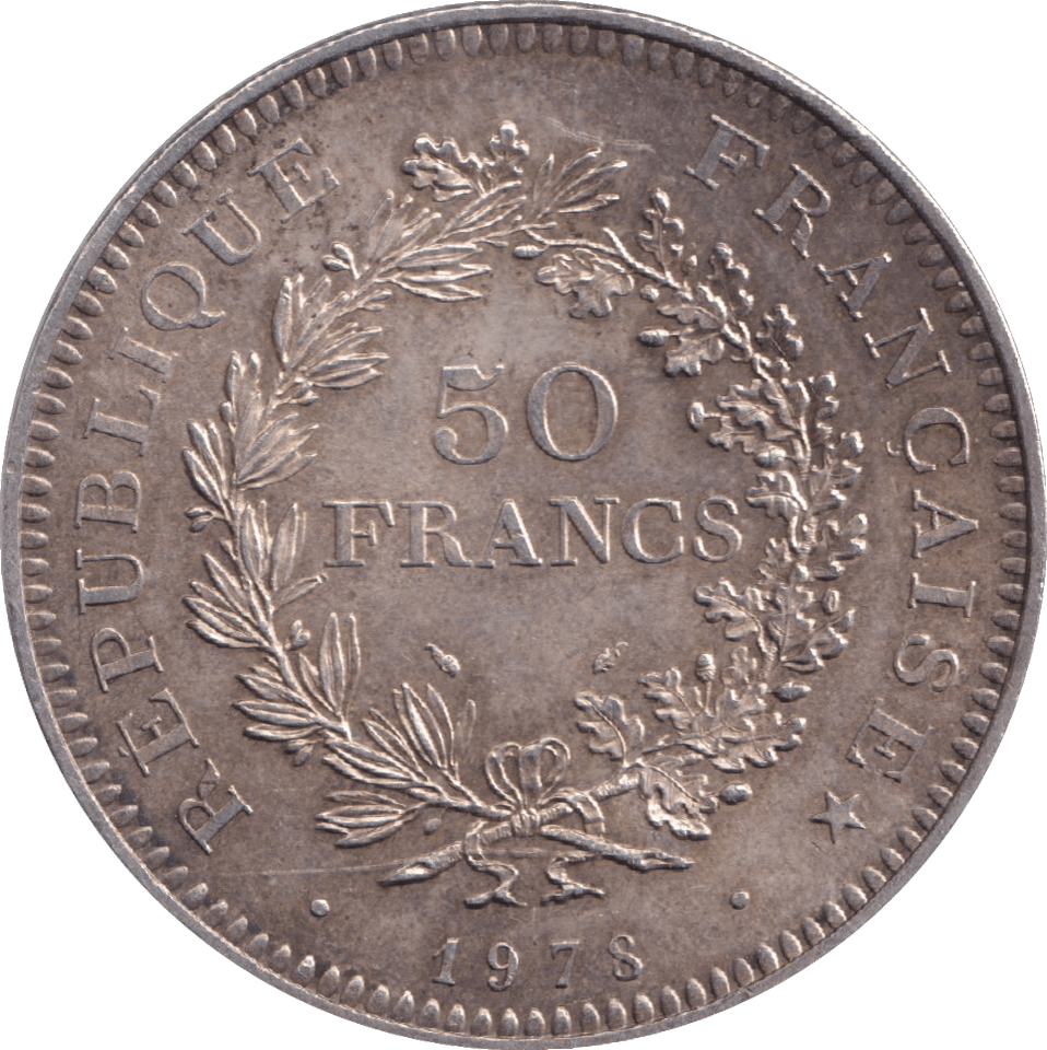 1978 SILVER 50 FRANCS FRANCE - SILVER WORLD COINS - Cambridgeshire Coins
