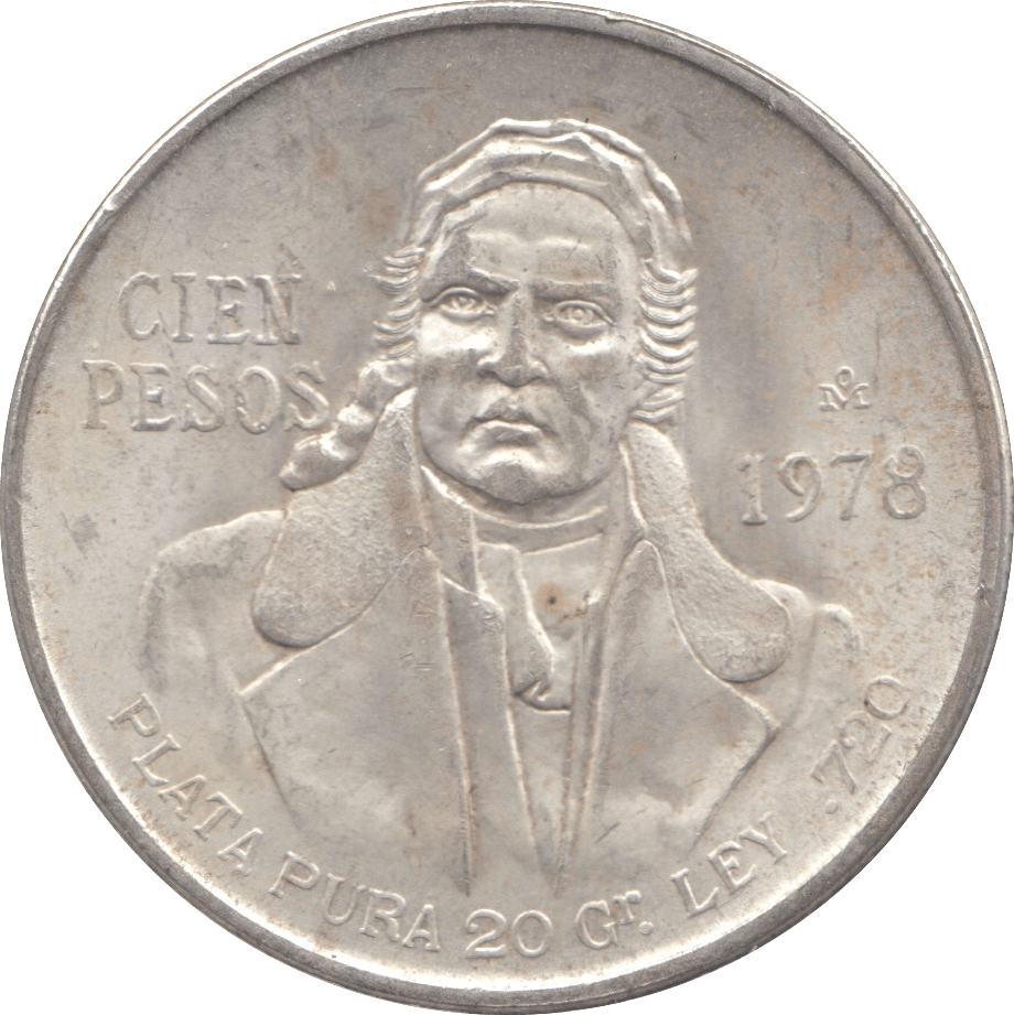 1978 SILVER COMMEMORATIVE 100 PESOS MEXICO - SILVER WORLD COINS - Cambridgeshire Coins