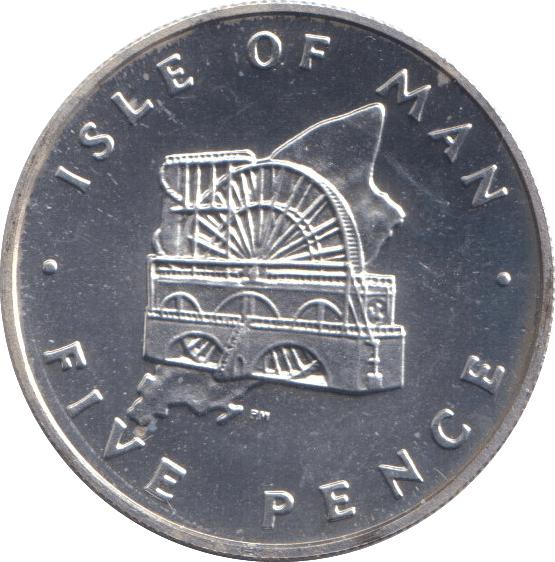 1978 SILVER FIVE PENCE ISLE OF MAN - SILVER WORLD COINS - Cambridgeshire Coins