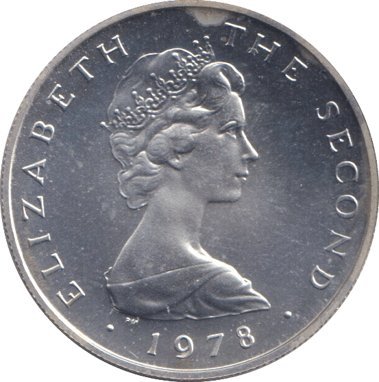 1978 SILVER FIVE PENCE ISLE OF MAN - SILVER WORLD COINS - Cambridgeshire Coins