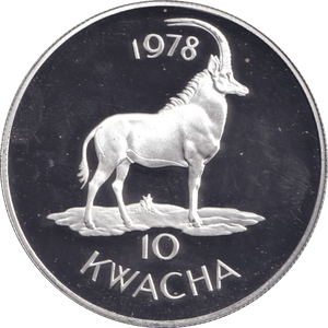 1978 SILVER PROOF 10 KWACHA MALAWI - SILVER WORLD COINS - Cambridgeshire Coins