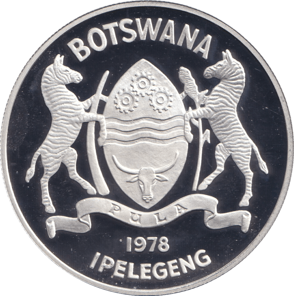 1978 SILVER PROOF 10 PULA BOTSWANA - SILVER WORLD COINS - Cambridgeshire Coins