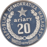 1978 SILVER PROOF 20 ARIARY MADAGASCAR - SILVER WORLD COINS - Cambridgeshire Coins