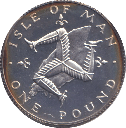 1978 SILVER PROOF ONE POUND ISLE OF MAN - SILVER WORLD COINS - Cambridgeshire Coins