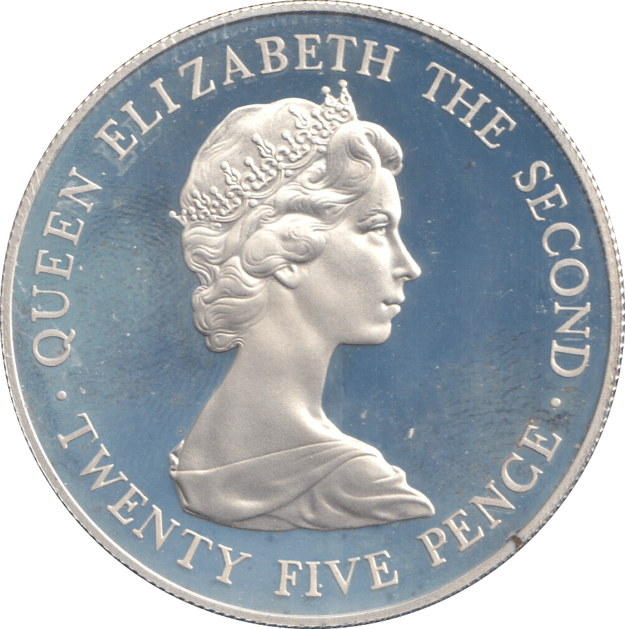 1978 SILVER TWENTY FIVE PENCE BAILIWICK OF GUERNSEY ROYAL VISIT - SILVER WORLD COINS - Cambridgeshire Coins