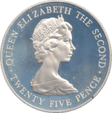 1978 SILVER TWENTY FIVE PENCE BAILIWICK OF GUERNSEY ROYAL VISIT - SILVER WORLD COINS - Cambridgeshire Coins