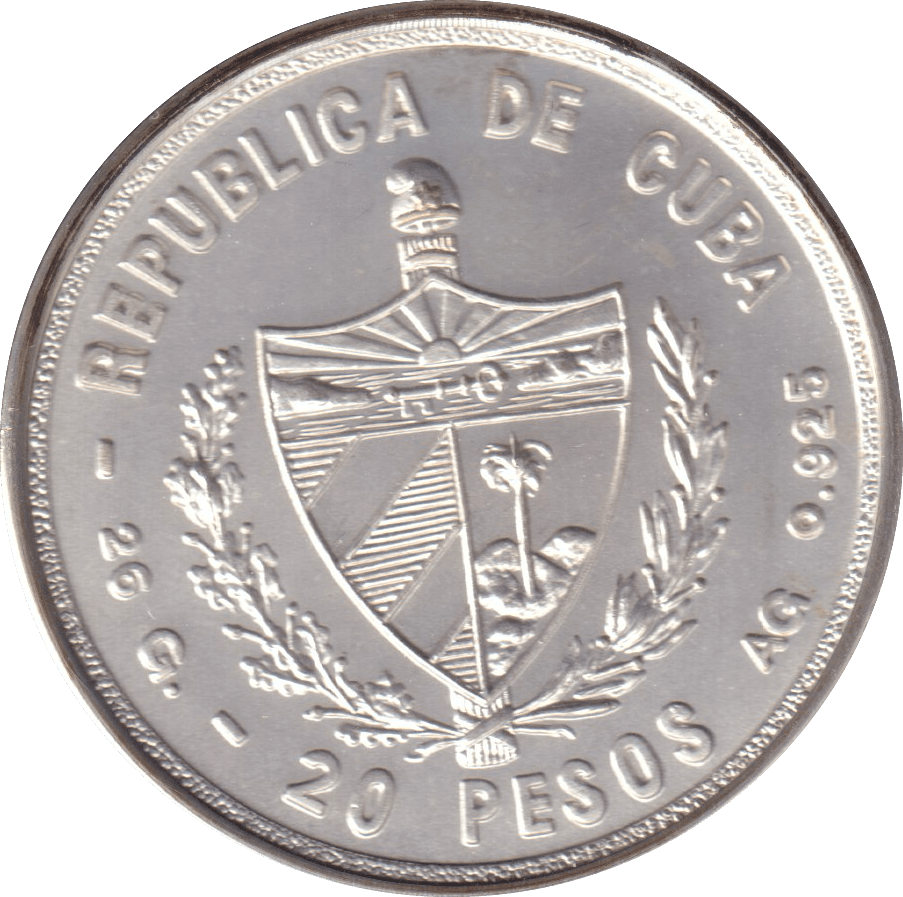 1979 .999 FINE SILVER 20 PESOS REPUBLIC OF CUBA - SILVER WORLD COINS - Cambridgeshire Coins