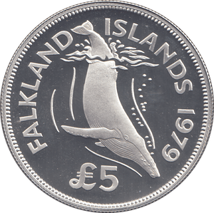 1979 FALKLAND ISLANDS £5 SILVER PROOF - WORLD COINS - Cambridgeshire Coins