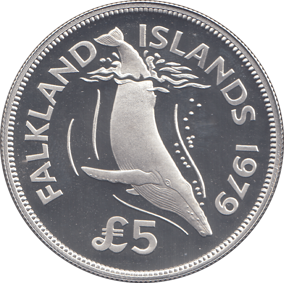 1979 FALKLAND ISLANDS £5 SILVER PROOF - WORLD COINS - Cambridgeshire Coins