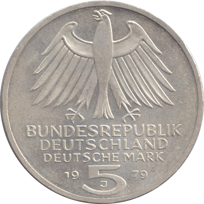 1979 FIVE MARK - SILVER WORLD COINS - Cambridgeshire Coins