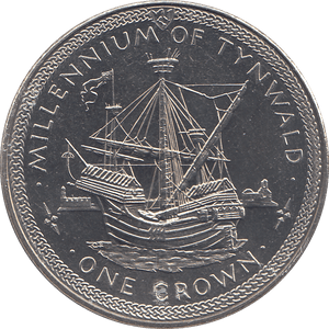 1979 ONE CROWN MILLENIUM OF TYNWALD - WORLD COINS - Cambridgeshire Coins