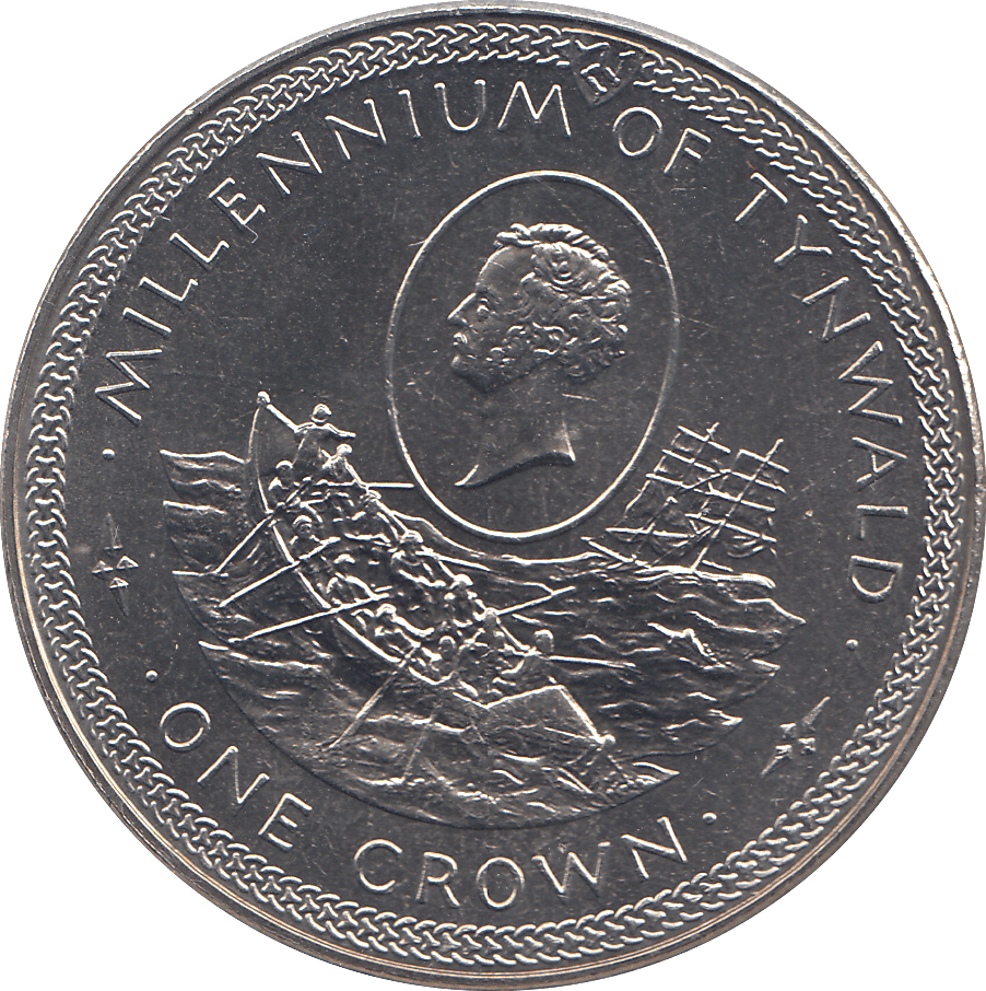 1979 ONE CROWN MILLENIUM OF TYNWALD - WORLD COINS - Cambridgeshire Coins