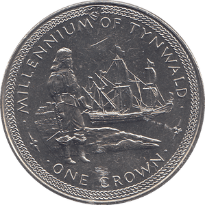 1979 ONE CROWN MILLENIUM OF TYNWALD - WORLD COINS - Cambridgeshire Coins