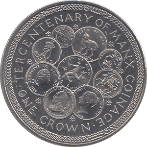 1979 ONE CROWN TERCENTENARY OF MAN COINAGE - WORLD COINS - Cambridgeshire Coins