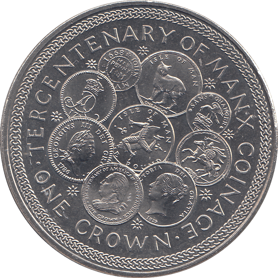 1979 ONE CROWN TERCENTENARY OF MAN COINAGE - WORLD COINS - Cambridgeshire Coins