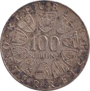 1979 SILVER 100 SCHILLING AUSTRIA - SILVER WORLD COINS - Cambridgeshire Coins