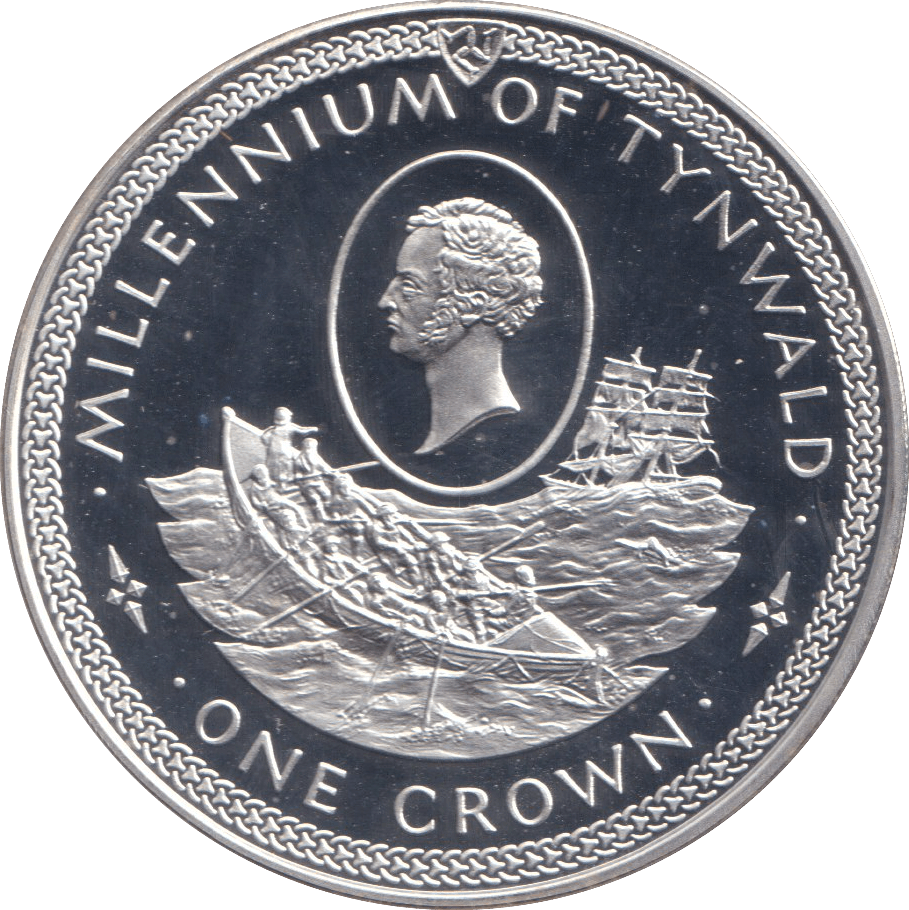 1979 SILVER PROOF MILLENNIUM OF TYNWALD CROWN ISLE OF MAN - SILVER WORLD COINS - Cambridgeshire Coins