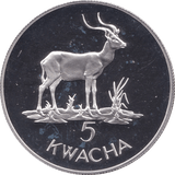 1979 ZAMBIA 5 KWACHA AFRICAN LONGHORN SILVER PROOF COIN .925 - SILVER WORLD COINS - Cambridgeshire Coins