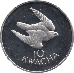 1979 ZAMBIA PROOF 10 KWACHA FISH EAGLE SILVER PROOF COIN - SILVER WORLD COINS - Cambridgeshire Coins