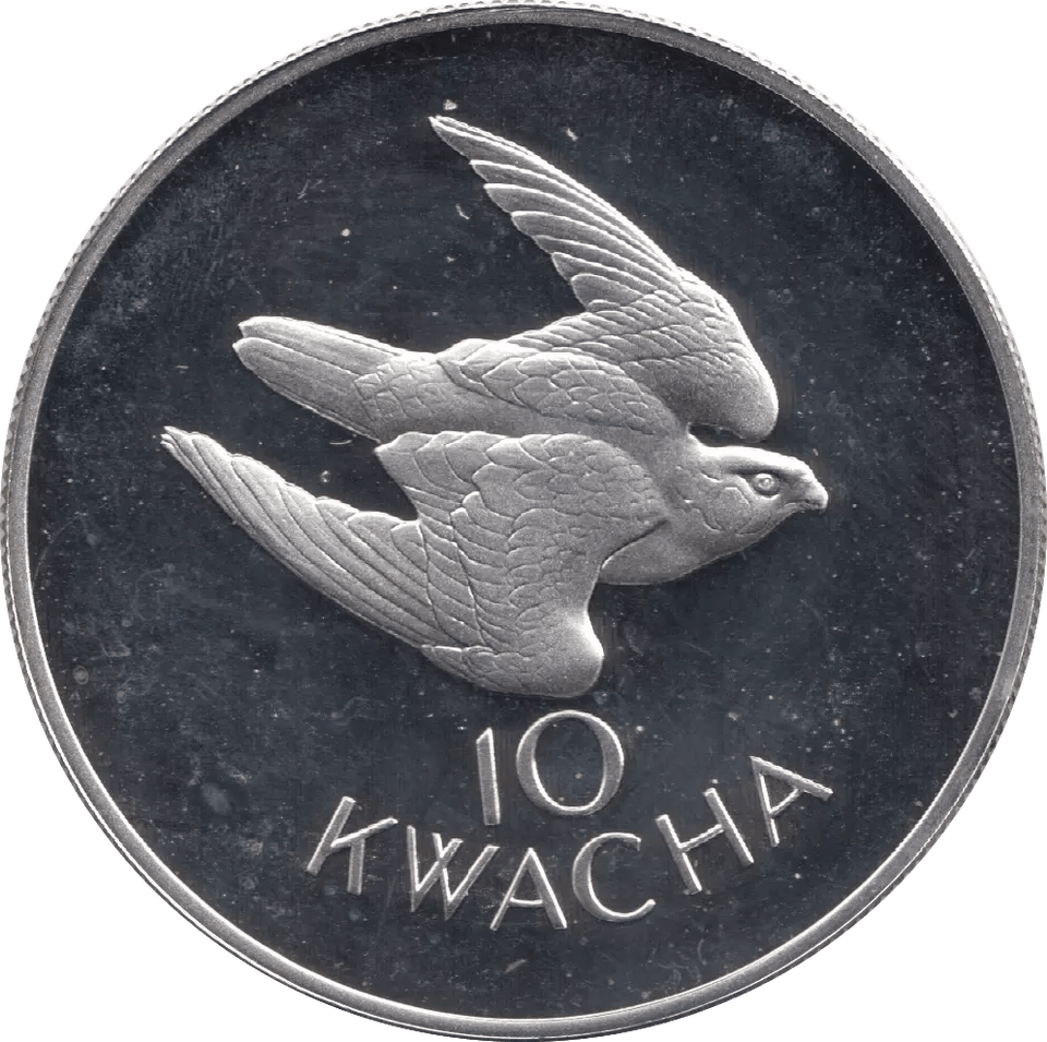 1979 ZAMBIA PROOF 10 KWACHA FISH EAGLE SILVER PROOF COIN - SILVER WORLD COINS - Cambridgeshire Coins