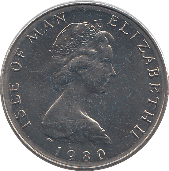 1980 5 PENCE ISLE OF MAN ( BU ) - WORLD COINS - Cambridgeshire Coins