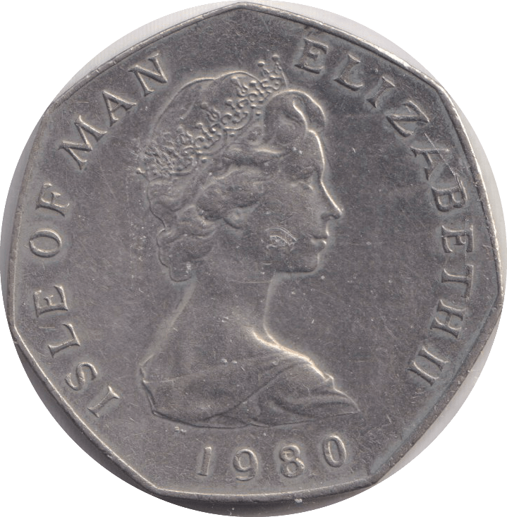 1980 50 PENCE ISLE OF MAN (10,000 MINTAGE ONLY) - WORLD COINS - Cambridgeshire Coins