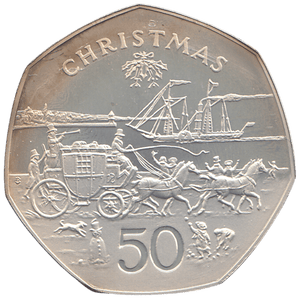 1980 50P CHRISTMAS ( PROOF ) - WORLD COINS - Cambridgeshire Coins
