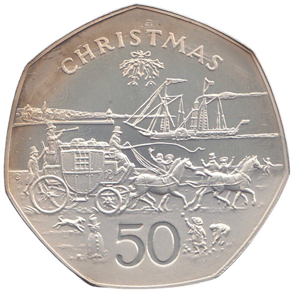 1980 50P CHRISTMAS ( PROOF ) - WORLD COINS - Cambridgeshire Coins