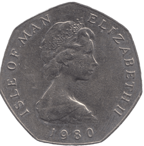 1980 50P DAY OF TYNWALD ISLE OF MAN - SILVER WORLD COINS - Cambridgeshire Coins