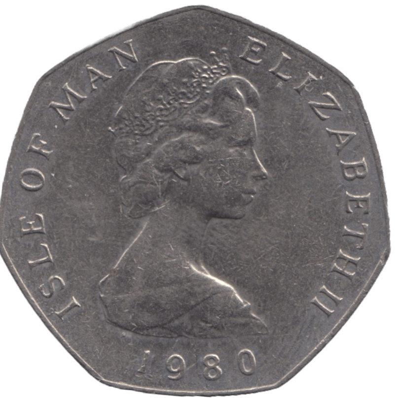 1980 50P DAY OF TYNWALD ISLE OF MAN - SILVER WORLD COINS - Cambridgeshire Coins
