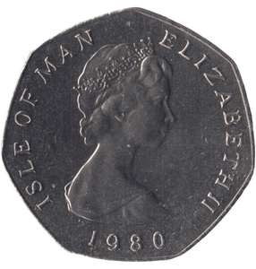 1980 CHRISTMAS BRILLIANT UNCIRCULATED LARGE 50P STAGECOACH ISLE OF MAN - 50P REGIONAL ISSUES - Cambridgeshire Coins
