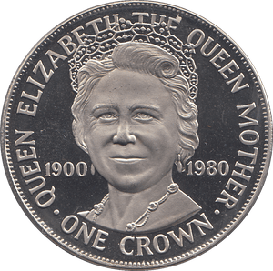 1980 CROWN QUEEN ELIZABETH THE QUEEN MOTHER ( BU ) - WORLD COINS - Cambridgeshire Coins