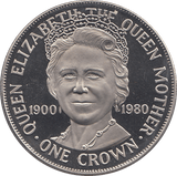 1980 CROWN QUEEN ELIZABETH THE QUEEN MOTHER ( BU ) - WORLD COINS - Cambridgeshire Coins