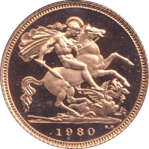 1980 GOLD HALF SOVEREIGN ( PROOF ) - HALF SOVEREIGN - Cambridgeshire Coins