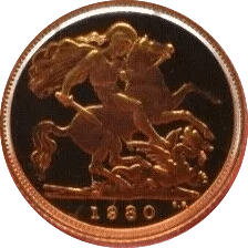 1980 GOLD PROOF HALF SOVEREIGN BOXED - GOLD PROOF HALF SOVEREIGNS - Cambridgeshire Coins