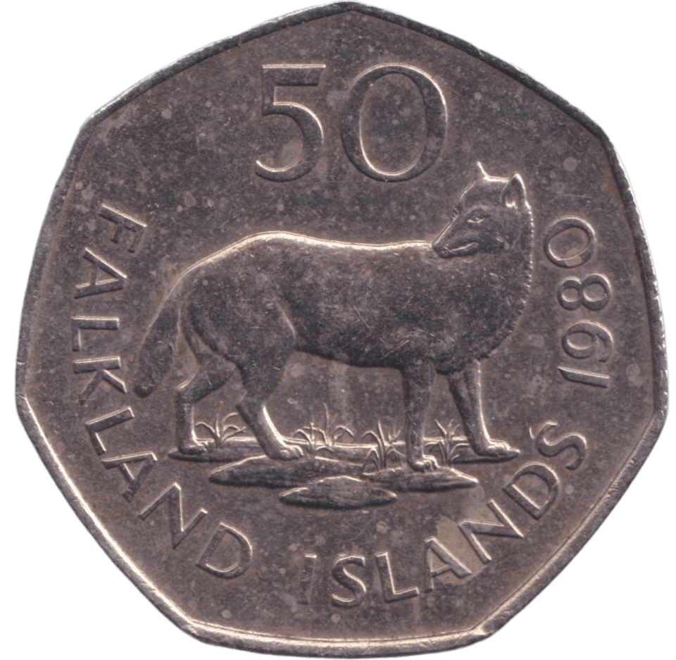 1980 LARGE 50P FALKLAND ISLANDS - 50P REGIONAL ISSUE - Cambridgeshire Coins
