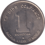 1980 ONE CORDOBA NICARAGUA - WORLD COINS - Cambridgeshire Coins