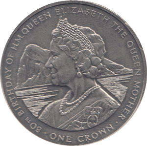 1980 ONE CROWN 80TH BIRTHDAY OF H.M QUEEN ELIZABETH - WORLD COINS - Cambridgeshire Coins